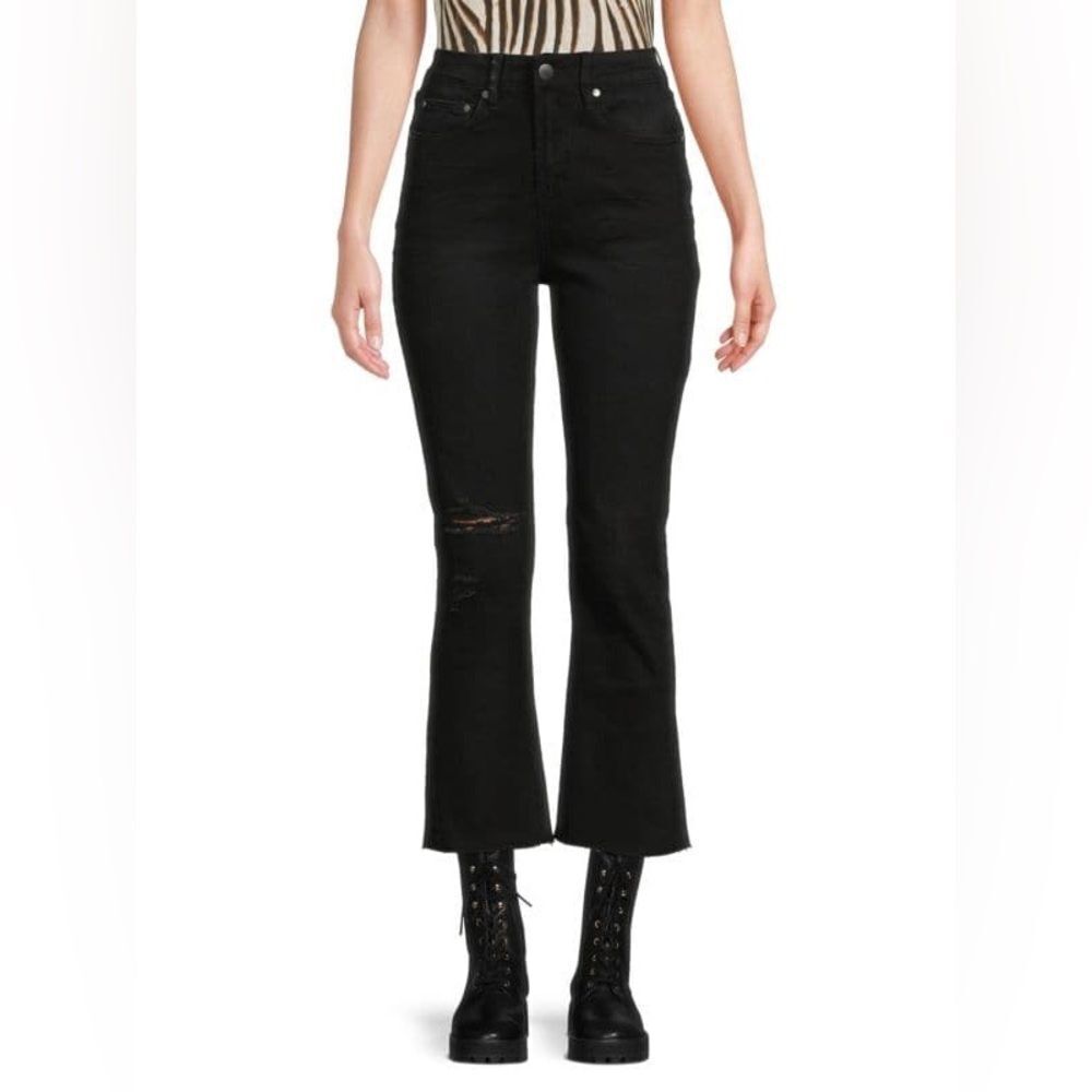 CAVALLI CLASS High Rise Flare Cropped Jeans Size 32